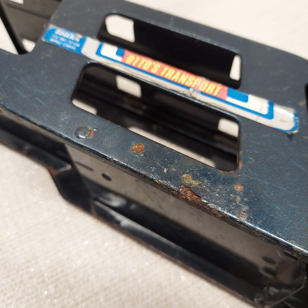 Vintage Tonka Pressed Steel Otto's Transport Car Hauler Trailer Blue 13 Inch - Picture 6 of 12
